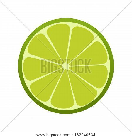 Green Lime Icon. Citrus. Refreshing Drink. Vector Illustration.