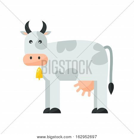 Milk cow bull with calf buffalo. Dairy farm beef, nature domestic animal. Cartoon action, with cute lovely heifer vector. Grazing pasture silhouette vertebrate.