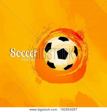 Soccer football poster design template. Soccer graphic banner.