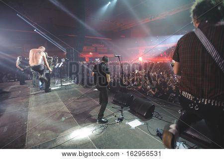 NOVI SAD, SERBIA - DECEMBER 12TH: PUNK BAND GOBLINI PERFORMING ON KONCERT GODINE 2015, IN NOVI SAD, SERBIA