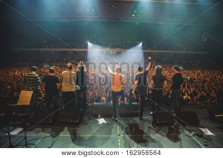 NOVI SAD, SERBIA - DECEMBER 12TH: PUNK BAND GOBLINI PERFORMING ON KONCERT GODINE 2015, IN NOVI SAD, SERBIA