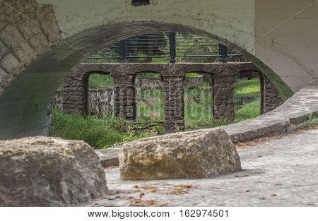 Archway inside another archway in Cibolo park, San Antonio.