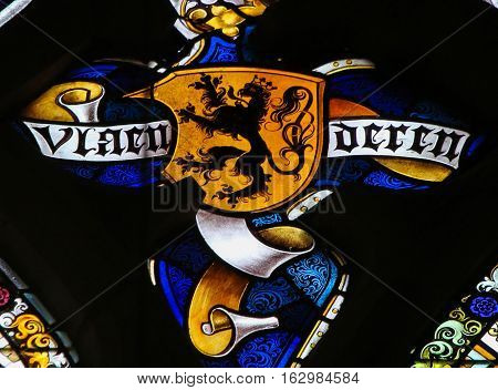 Stained Glass - Flemish Lion
