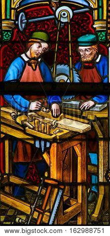 Stained Glass - Carpenters At Work