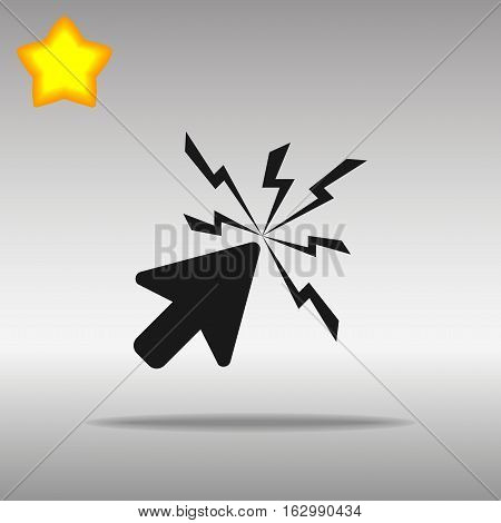 black Click Icon button logo symbol concept high quality on the gray background