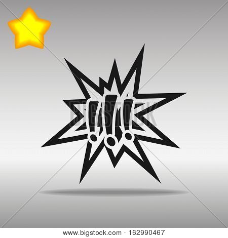 black Explosion Icon button logo symbol concept high quality on the gray background