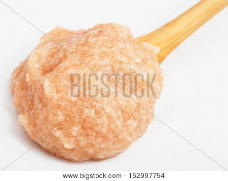 Salty Caviar Of Zander Fish In Wooden Spoon