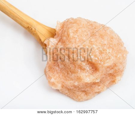Caviar Of Zander Fish In Spoon On Plate Close Up