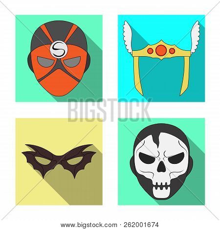 Vector Design Of Hero And Mask Icon. Collection Of Hero And Superhero Vector Icon For Stock.
