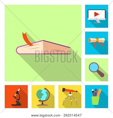 Vector Illustration Of Education And Learning Logo. Set Of Education And School Vector Icon For Stoc