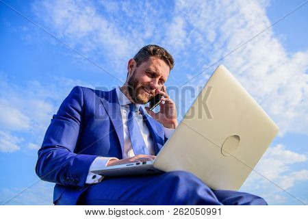 Sales Manager Responsibilities. Ultimate Guide To Becoming Sales Leader. Man Formal Suit Work With L