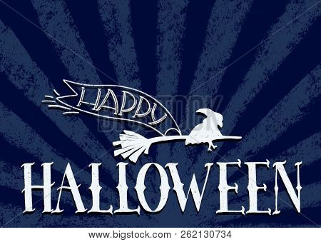 Hand Drawn Lettering Card On Halloween Party