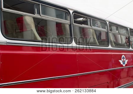 Saint Petersburg, Russia - August 25, 2018: Parade Of Old Cars To The 40th Anniversary Of The Newspa