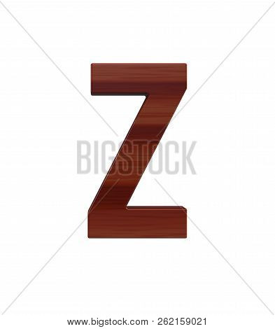 3d Rendering Font Polished Rosewood Germania Front Capital Z