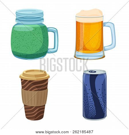 Vector Design Of Drink And Bar Icon. Set Of Drink And Party Stock Vector Illustration.