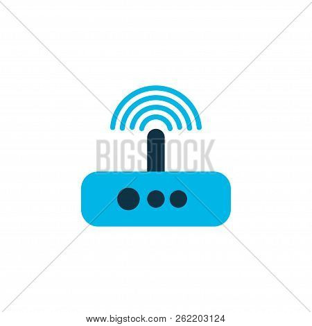 Modem Icon Colored Symbol. Premium Quality Isolated Router Element In Trendy Style.