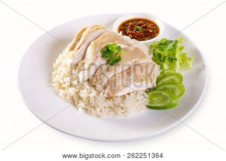 Hainanese Chicken Rice On White