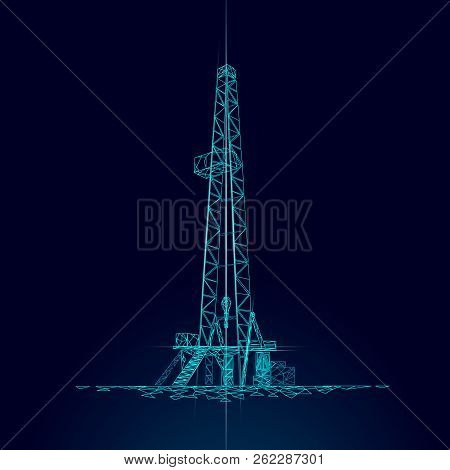 Onshore Oil Gas Drilling Rig. Raw Material Economy Finance Business Concept. Petroleum Industrial We