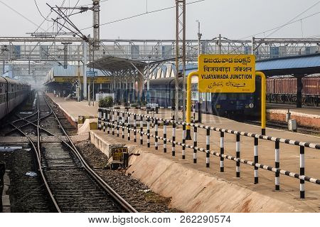 Vijayawada, India - Circa January, 2018. View Of Railway Station In Vijayawada, India.