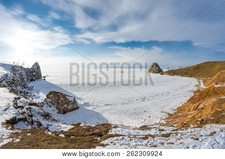 Cape Burkhan (shaman Rock) On Olkhon Island At Baikal Lake, Siberia, Russia