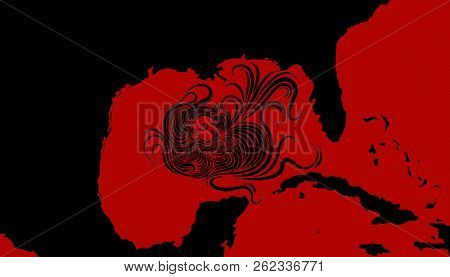 Illustration Idea For Hurricane Michael Heading Towards North Florida, United States.