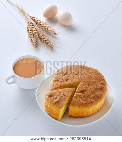 Fresh  & Delecious Plain Cake, A Light And Tasty Tea Time Snack.