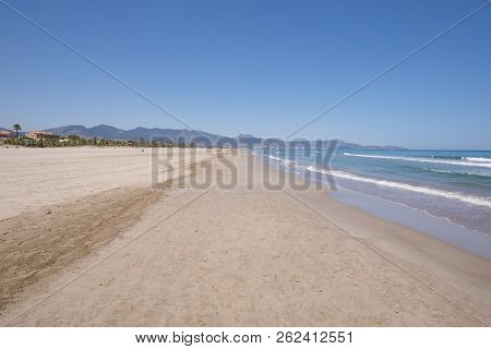 Pine Beach In Grao Of Castellon From Sea Shore