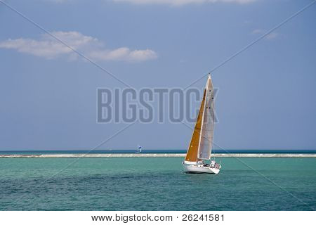 Sejl båd på Lake Michigan, Chicago