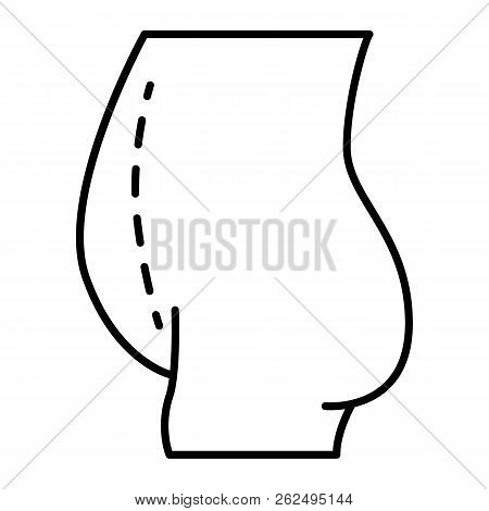 Tummy Plastic Surgery Thin Line Icon. Female Abdomen Plasic Vector Illustration Isolated On White. L