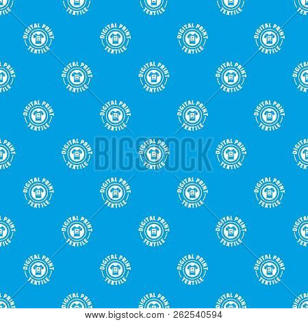 Digital Print Textile Pattern Vector Seamless Blue Repeat For Any Use