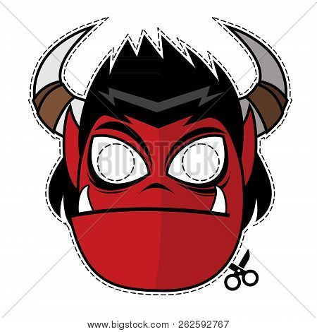 Cartoon Monster Character Paper Mask Template Design