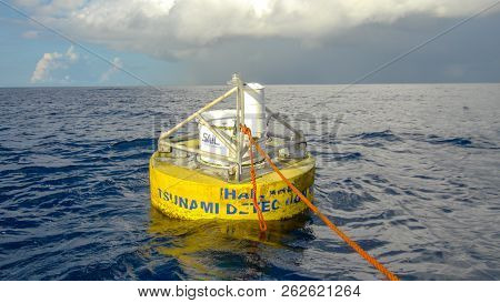 Nicobar Islands, India - Mar 3, 2018: Thailand Tsunami Detection Buoy Floats In The Andaman Sea, Eas