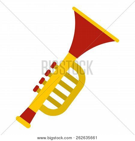 Colorful Trumpet Toy Icon Flat Isolated On White Background Illustration