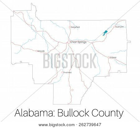 Detailed Map Of Bullock County In Alabama, Usa
