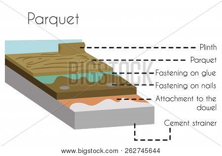 Parquet In Cut Poster With Parts Names Text