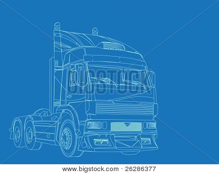 Blue tulosta super truck