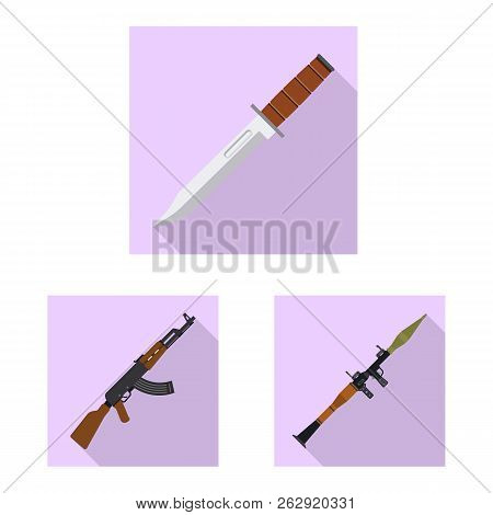 Vector Design Of Weapon And Gun Icon. Collection Of Weapon And Army Vector Icon For Stock.