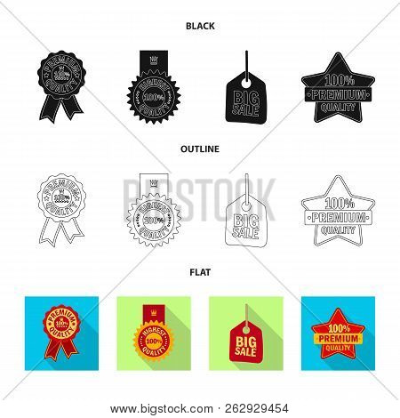 Vector Illustration Of Emblem And Badge Icon. Set Of Emblem And Sticker Vector Icon For Stock.