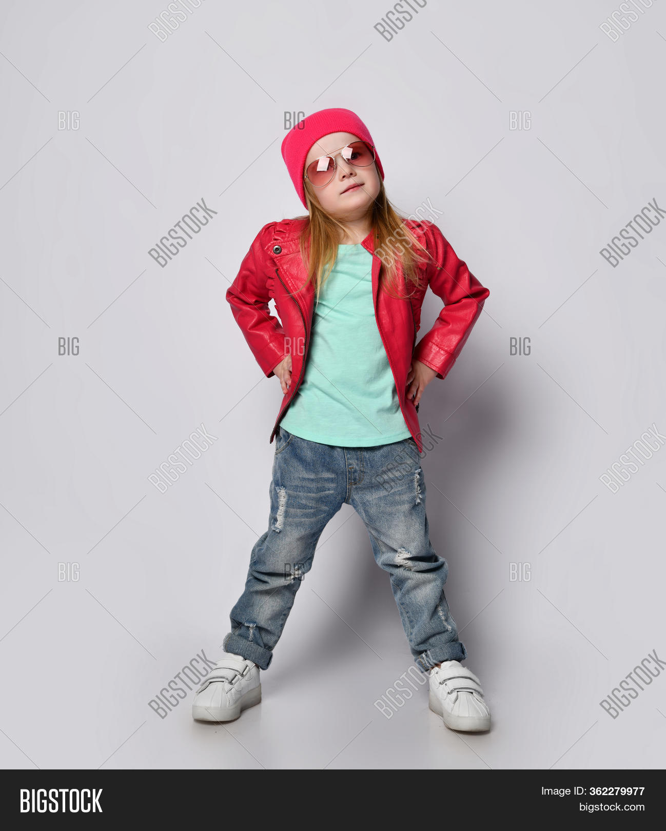 baby red leather jacket