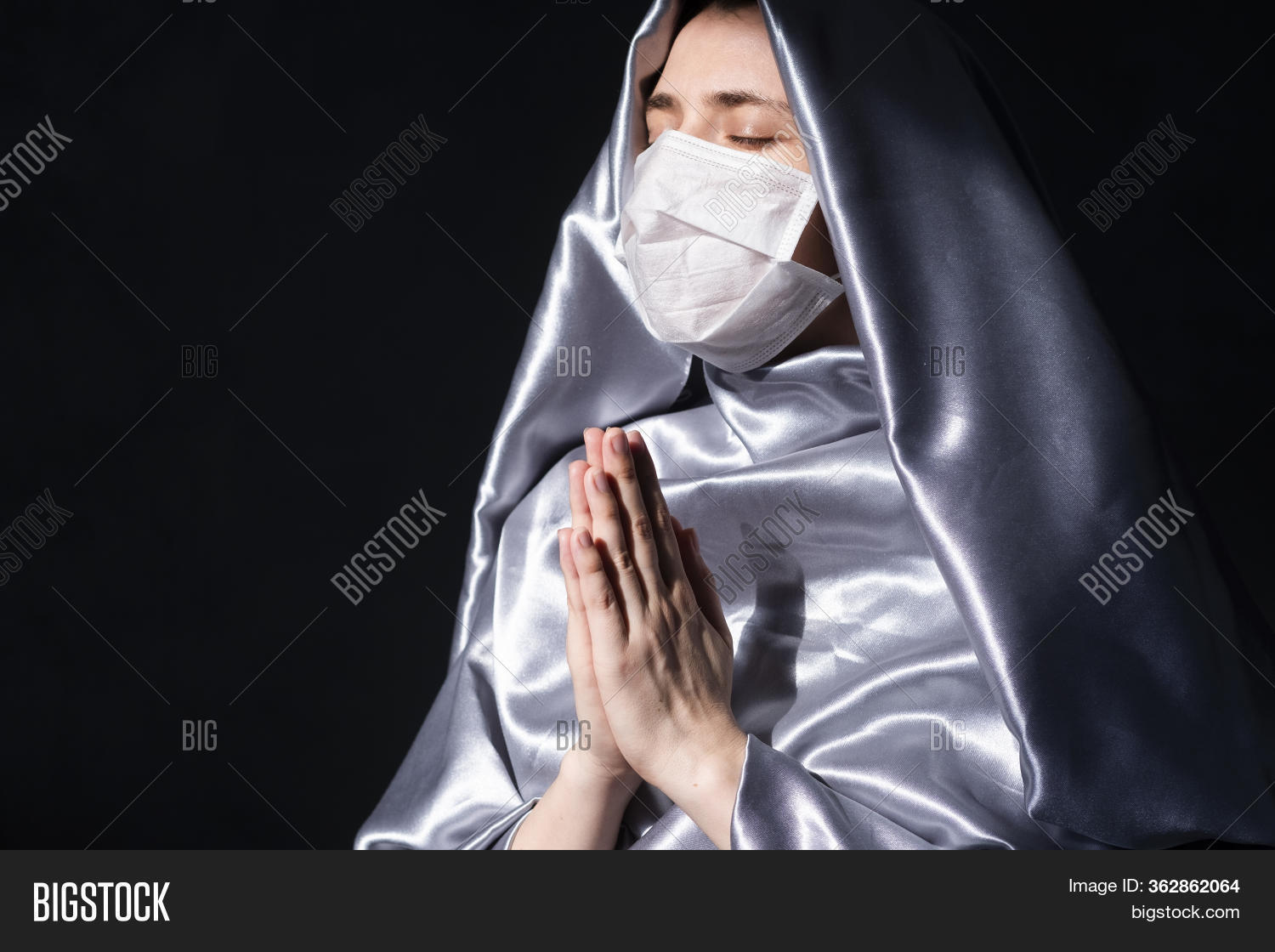 Nun Medical Mask Prays Image & Photo (Free Trial) Bigstock