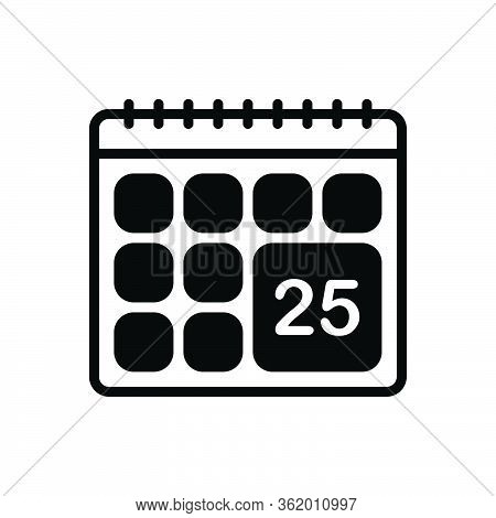 Black Solid Icon For Calendar Date Schedule Datepicker