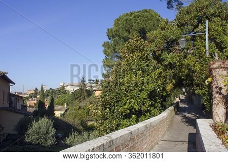 Perugia, Italy - December 10 2016: Ancient Street Of Via Acquedotto In Perugia, Italy
