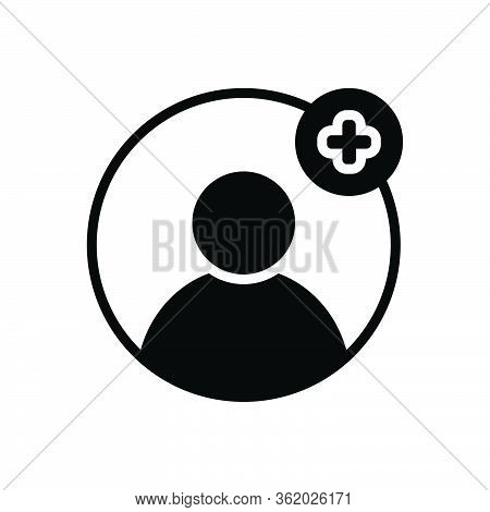 Black Solid Icon For Join Membership Ad Member Become
