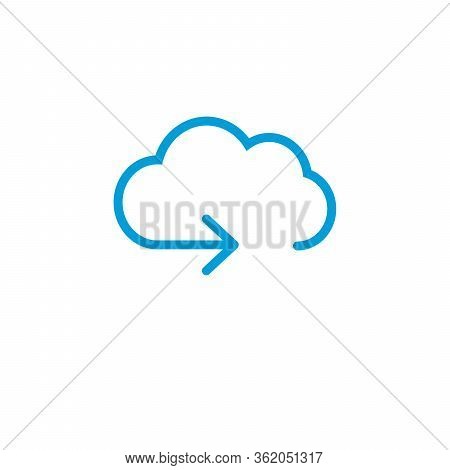 A Minimalistic Cloud Icon With Arrow, Cloud Computing Idea Or Cloud Related Idea. Stock Vector Illus