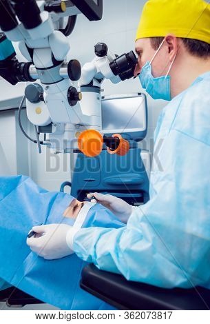 The Operation On The Eye. Cataract Surgery.