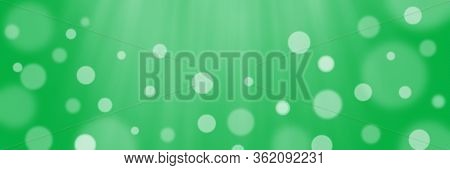 Abstract Green Bokeh Banner Background - Birthday, Father's Day, Valentine's Day Panorama - Blurry B