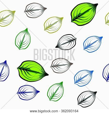 Colorful Leaf Shells Seamless Repeat With White Background