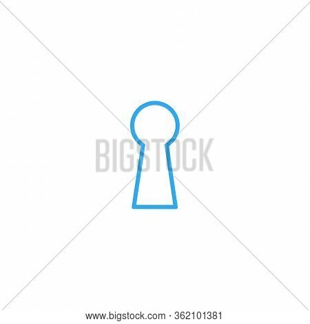 Keyhole Linear Icon. Privacy Protection Icon. Stock Vector Illustration Isolated On White Background