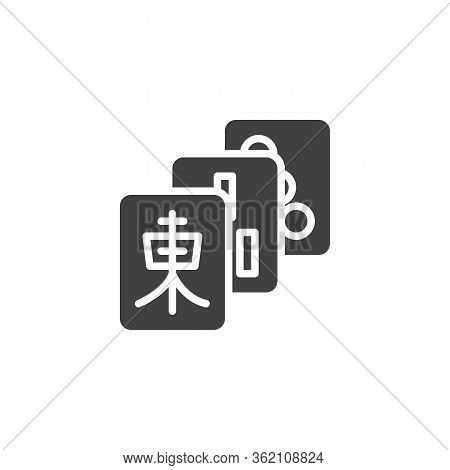 Mahjong Tiles Vector Icon. Filled Flat Sign For Mobile Concept And Web Design. Mahjong Game Majiang 