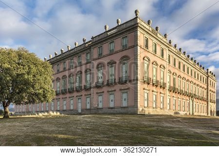 Exterior Facade Of The Royal Palace Of Riofrío Is One Of The Residences Of The Spanish Royal Family.